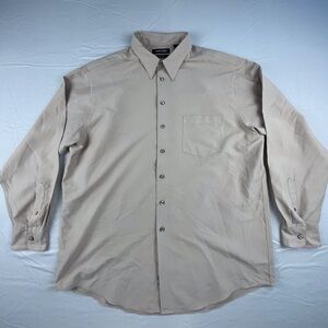 Murano Shirt Mens XL Sueded Casual Pocket Button Down Beige Long Sleeve